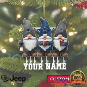 Customizable Dallas Cowboys Gnomes Christmas Ornament