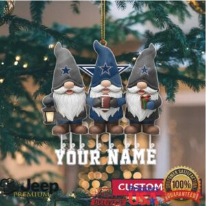 Customizable Dallas Cowboys Gnomes Christmas Ornament