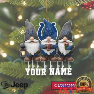 Customizable Indianapolis Colts Gnomes Christmas Ornament
