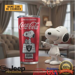 Customizable Limited Edition Coca Cola Las Vegas Raiders Snoopy Tumbler