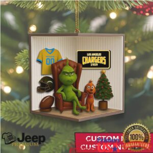 Customizable Los Angeles Chargers Grinch Christmas Ornament