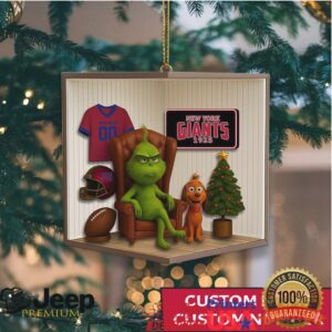 Customizable New York Giants Grinch Christmas Ornament