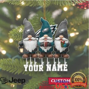 Customizable Philadelphia Eagles Gnome Christmas Ornament