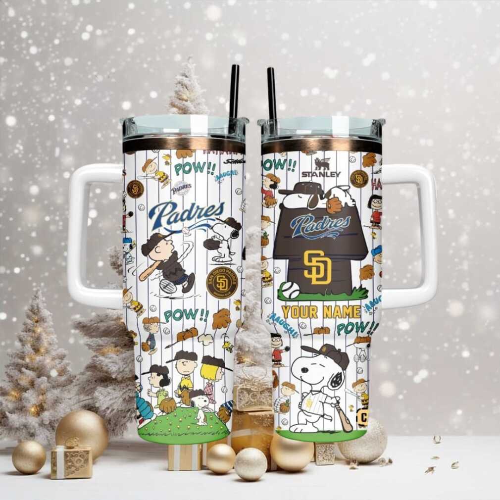 Customizable San Diego Padres Snoopy Tumbler with Handle Customizable San Diego Padres Snoopy Tumbler with Handle