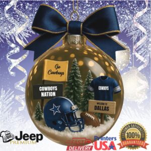 Dallas Cowboys Blown Glass Football Ornament
