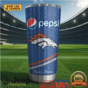 Denver Broncos Mix Pepsi Blue Tumbler Custom Name
