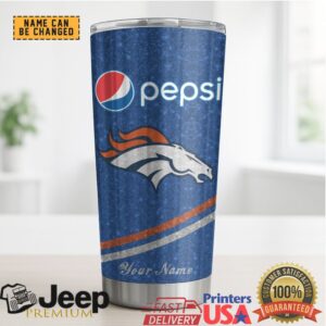 Denver Broncos Mix Pepsi Blue Tumbler Custom Name