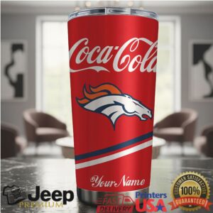 Denver Broncos NFL Team Mix Coca Red Tumbler Custom Name