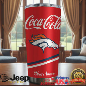 Denver Broncos NFL Team Mix Coca Red Tumbler Custom Name
