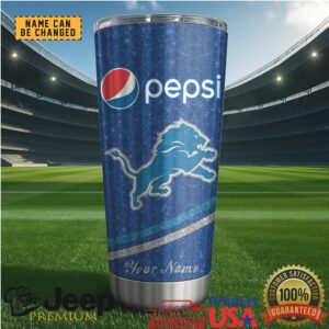 Detroit Lions Mix Pepsi Blue Tumbler Custom Name