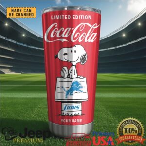 Detroit Lions NFL Mix Snoopy & Red Coca Tumbler Customizable Name
