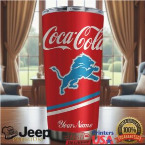 Detroit Lions NFL Team Mix Coca Red Tumbler Custom Name