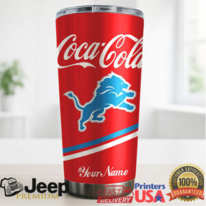 Detroit Lions NFL Team Mix Coca Red Tumbler Custom Name
