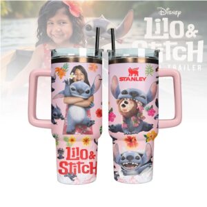 Disney Lilo & Stitch 40oz Insulated Travel Tumbler with Handle and Straw