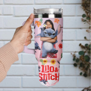 Disney Lilo & Stitch 40oz Insulated Travel Tumbler with Handle and Straw