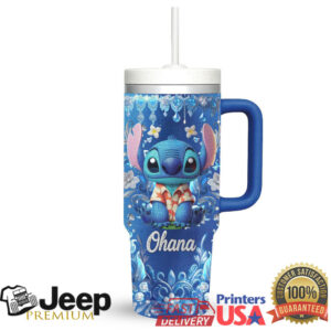 Disney Lilo & Stitch Ohana 40oz Insulated Tumbler with Handle and Straw