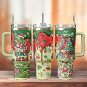 Don't Be A Grinch 40oz Christmas Tumbler with Handle