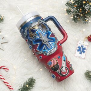 EMS Tumbler with Handle Medical Service Before Self Paramedic Gift