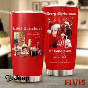 Elvis Presley 90th Anniversary (1935 2025) Christmas Tumbler