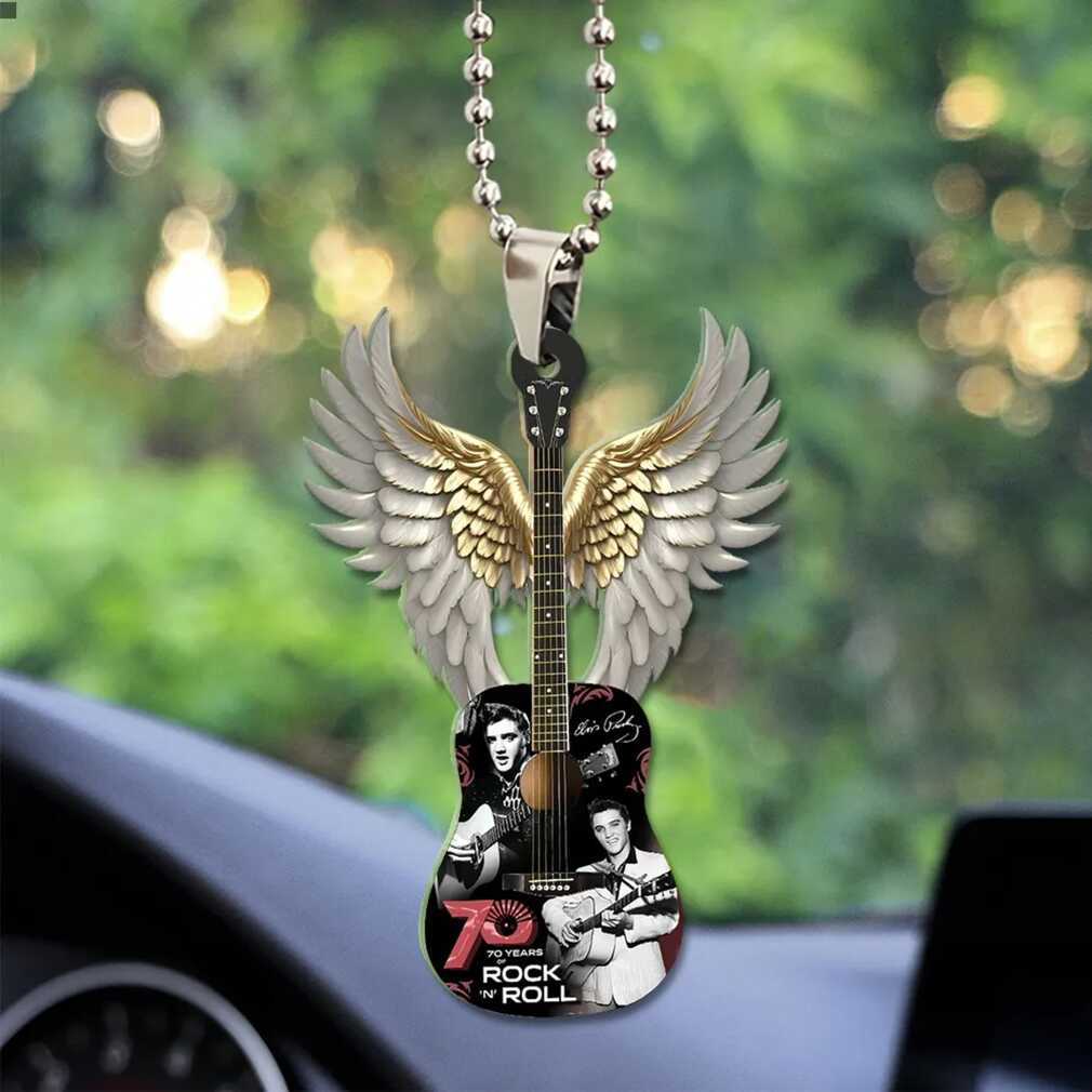 Elvis Presley Rock Roll Guitar with Wings Ornament