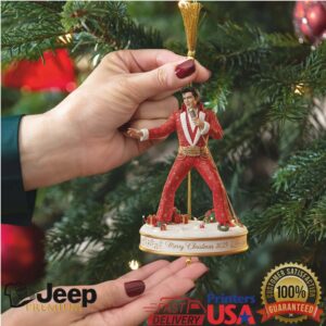 Elvis in Red Jumpsuit Christmas Ornament