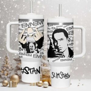 Eminem Stan Slim Shady 40oz Tumbler White Design