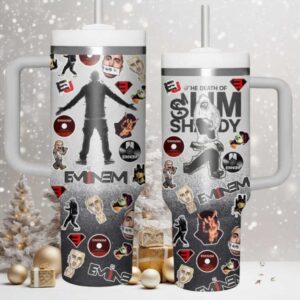 Eminem The Death of Slim Shady 40oz Tumbler with Handle