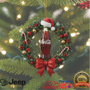 Festive Coca Cola® Bottle & Wreath Christmas Ornament