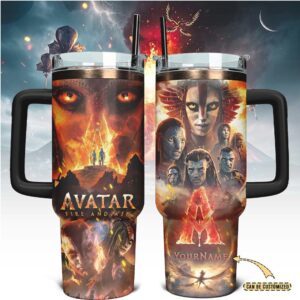 Fire and Ash themed tumblers