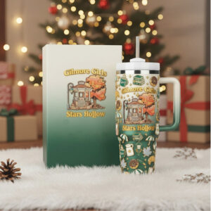 Gilmore Girls Stars Hollow Travel Tumbler with Handle and Straw