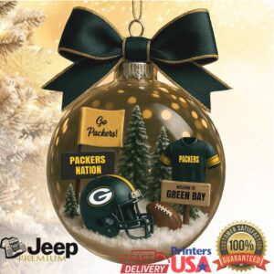 Green Bay Packers Christmas Ornament 'Welcome to Green Bay' Football Scene