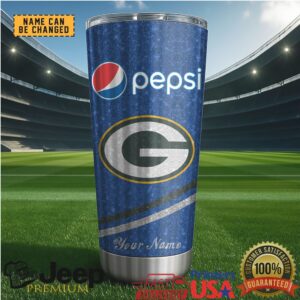 Green Bay Packers Mix Pepsi Blue Tumbler Custom Name