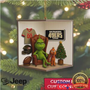 Grinch San Francisco 49ers Custom Christmas Ornament
