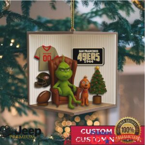 Grinch San Francisco 49ers Custom Christmas Ornament