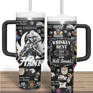 Hank Williams Jr. Whiskey Bent & Hell Bound Tumbler