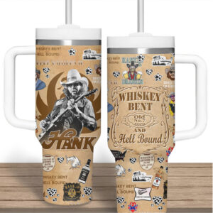 Hank Williams Jr. Whiskey Bent & Hell Bound Tumbler