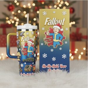 Ho Ho Hold Your Radiation Vault Boy Travel Tumbler