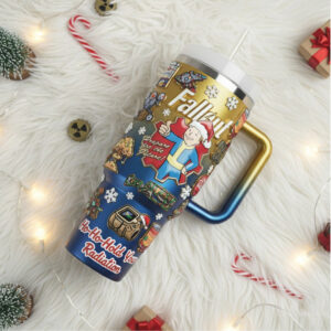 Ho Ho Hold Your Radiation Vault Boy Travel Tumbler
