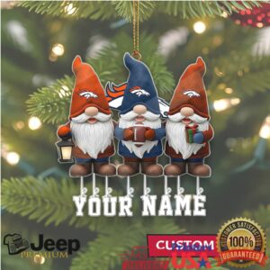 Holiday Gnomes with Football Custom Name Ornament