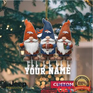 Holiday Gnomes with Football Custom Name Ornament