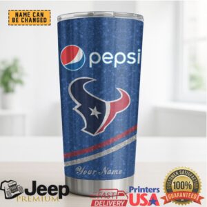 Houston Texans Mix Pepsi Blue Tumbler Custom Name