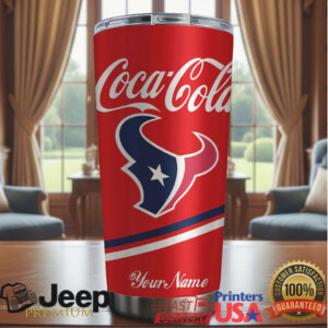 Houston Texans NFL Team Mix Coca Red Tumbler Custom Name