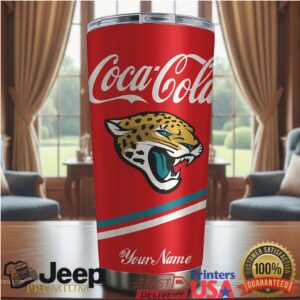 Jacksonville Jaguars NFL Team Mix Coca Red Tumbler Custom Name