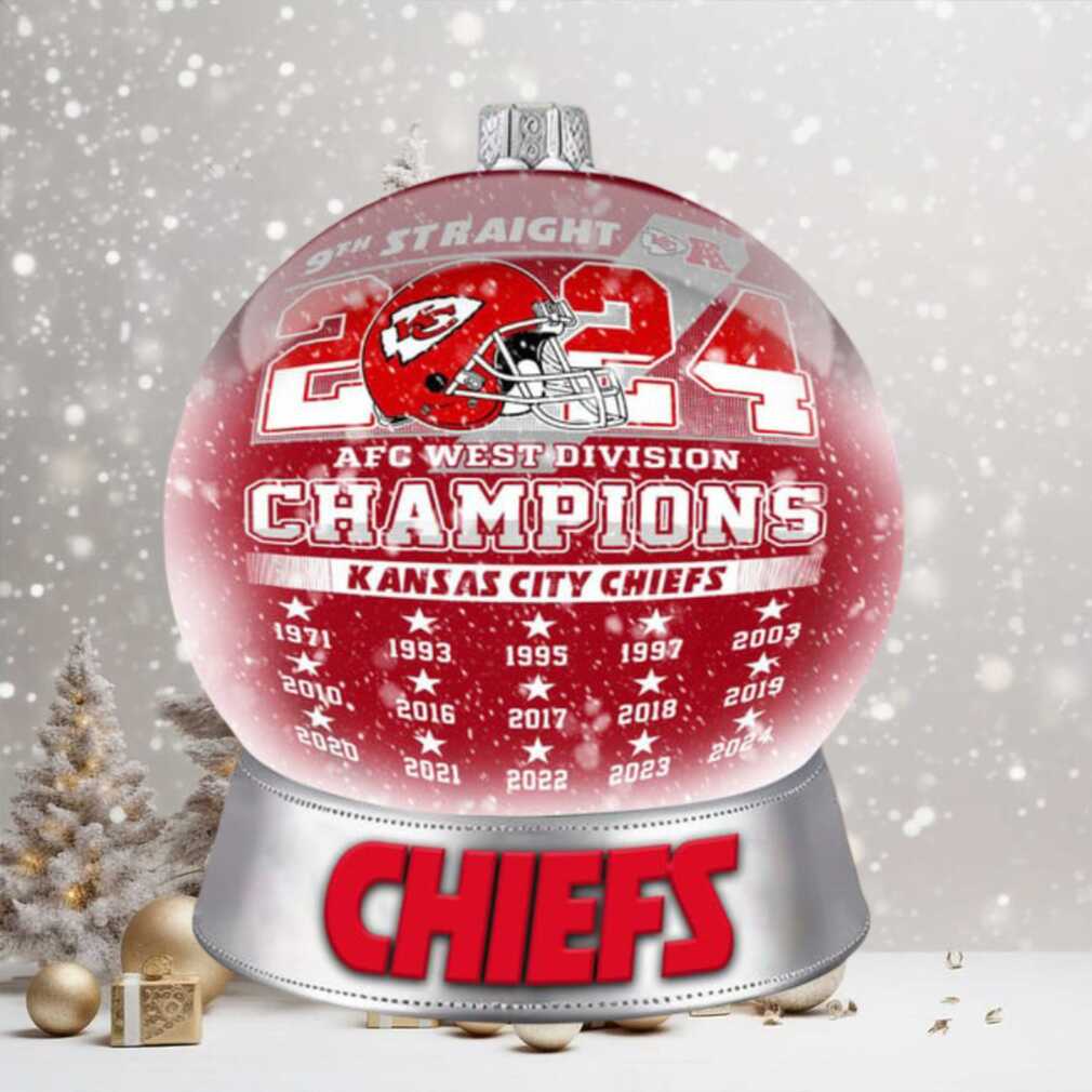 Kansas City Chiefs 2024 AFC West Division Champions Snow Globe Ornament Kansas City Chiefs 2024 AFC West Division Champions Snow Globe Ornament