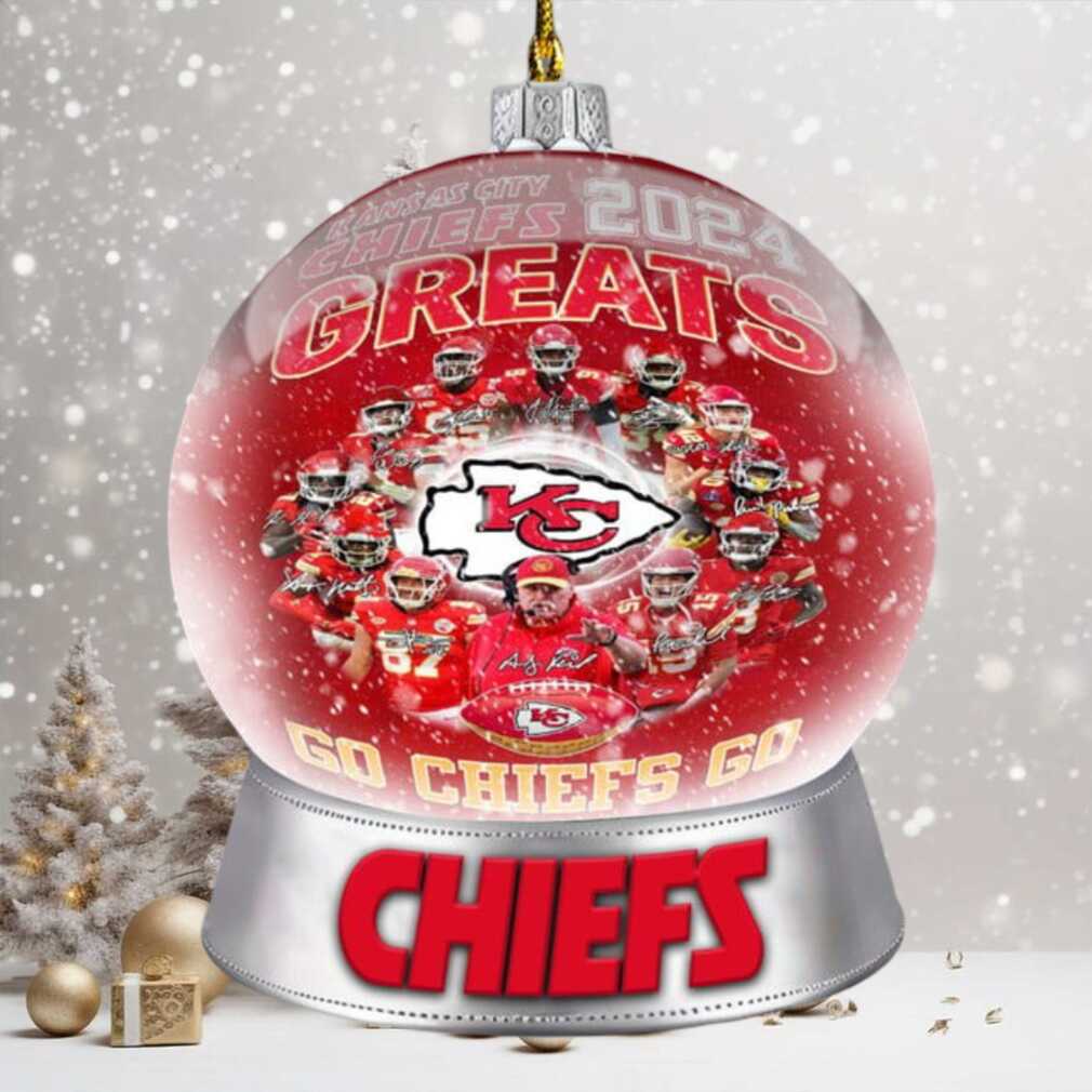 Kansas City Chiefs 2024 Greats Season Snow Globe Ornament Kansas City Chiefs 2024 Greats Season Snow Globe Ornament