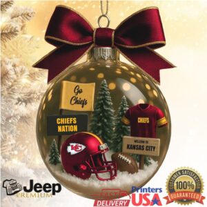 Kansas City Chiefs Blown Glass Football Ornament