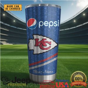 Kansas City Chiefs Mix Pepsi Blue Tumbler Custom Name