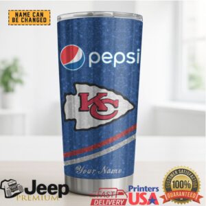 Kansas City Chiefs Mix Pepsi Blue Tumbler Custom Name