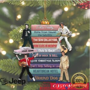 King of Rock 'n' Roll Elvis Presley Album Stack Ornament