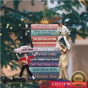 King of Rock 'n' Roll Elvis Presley Album Stack Ornament
